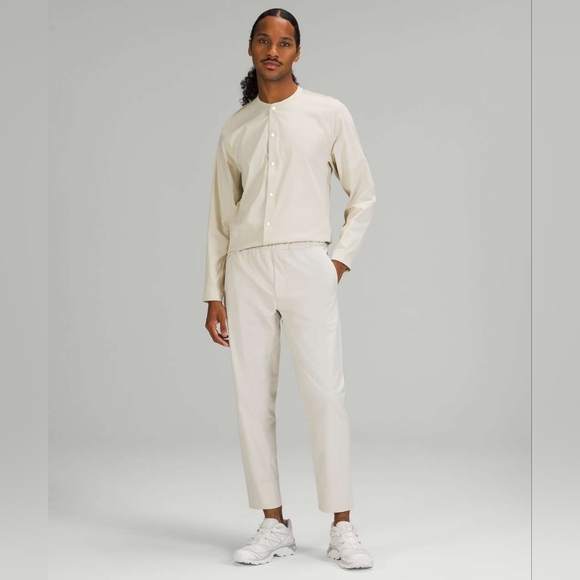 Lululemon lab Tapered Slim Pants Natural Ivory Relaxed Fit Pull On Size Large - Picture 3 of 12